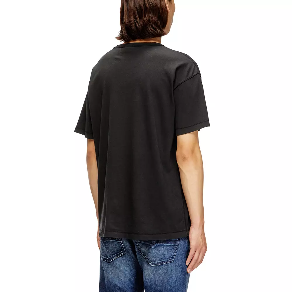 Light Cotton T-Shirt With Metallic Oval D Logo Black