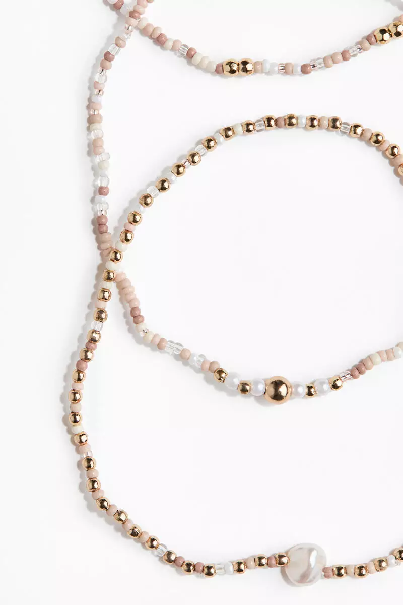3-pack beaded anklets