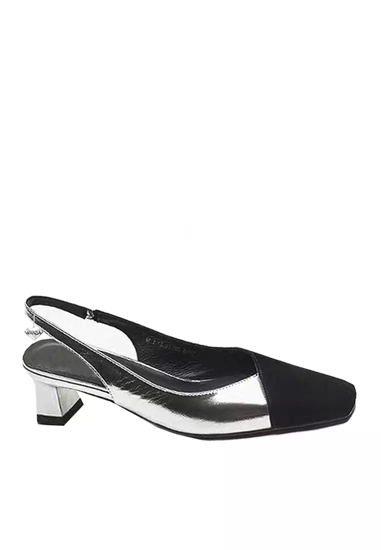 Discount on Twenty Eight Shoes  shoes - SKU: VANSA Color-Blocked Back Strap Low Heels VSW-F-638