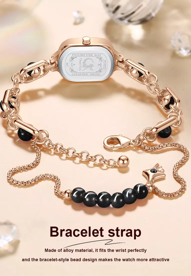 Jam Tangan Wanita Gelang Original Korea Elegan Anti Air Jam Tangan Cewek black