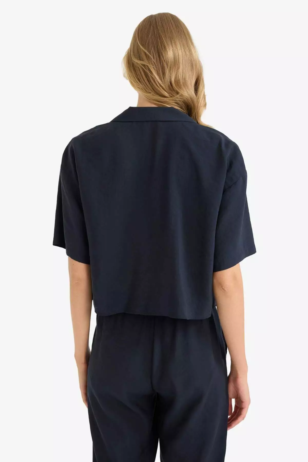 Loose Fit Jacket Lapel Modal Short Sleeve Shirt F0399Ax25Sp