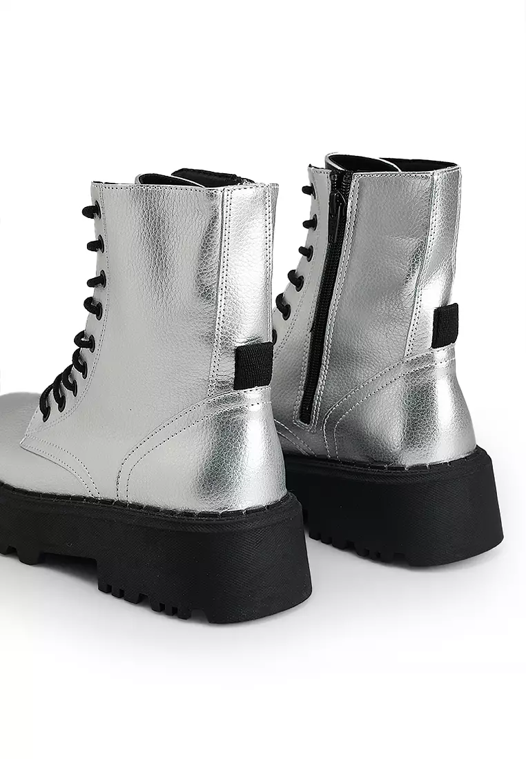 ZARA Metallic High Boots 2025 | Buy ZARA Online | ZALORA