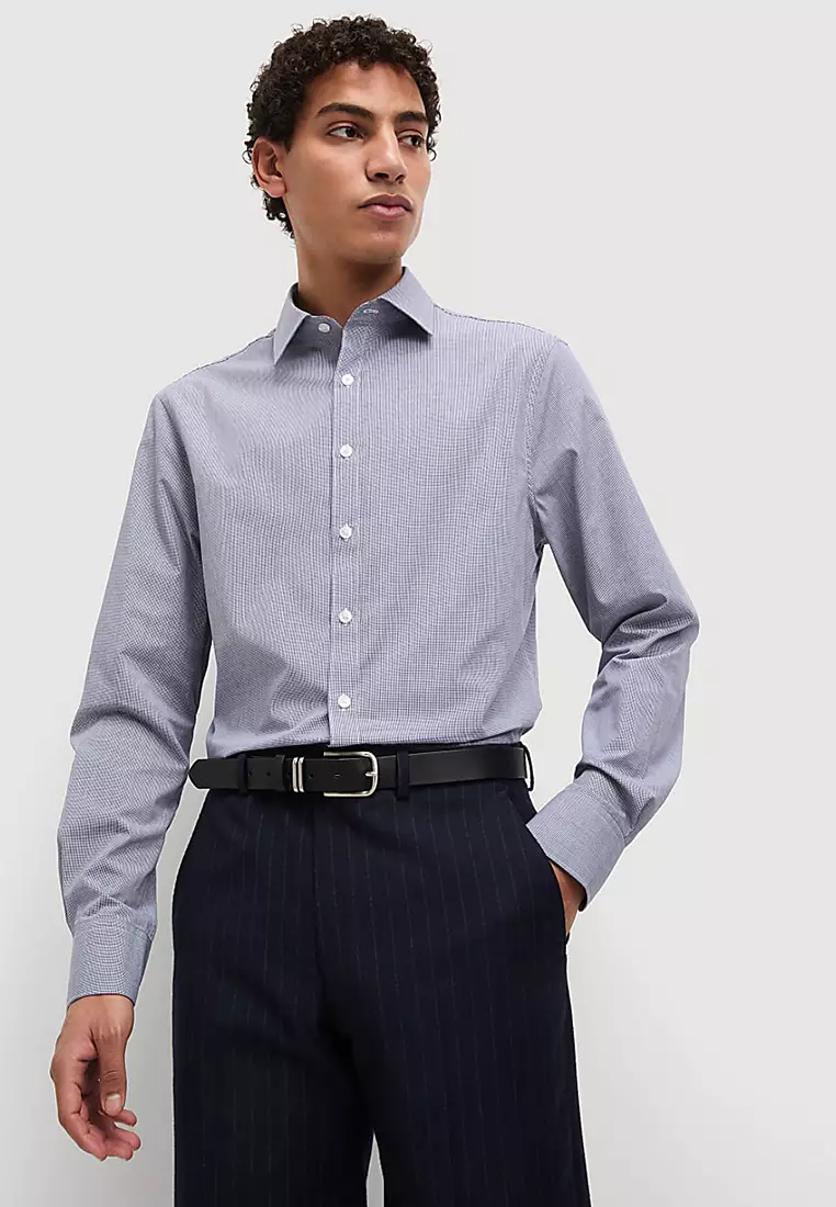 2Pk Slim Fit Easy Iron Cotton Blend Shirts