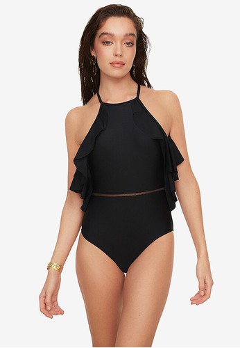 Trendyol black Ruffle Detailed Swimsuit 6B214US8E16590GS_1