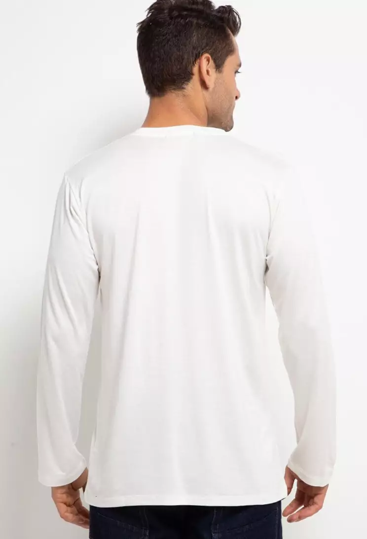 MTN54 kaos LS long sleeve tangan panjang pria third day instacool polos putih
