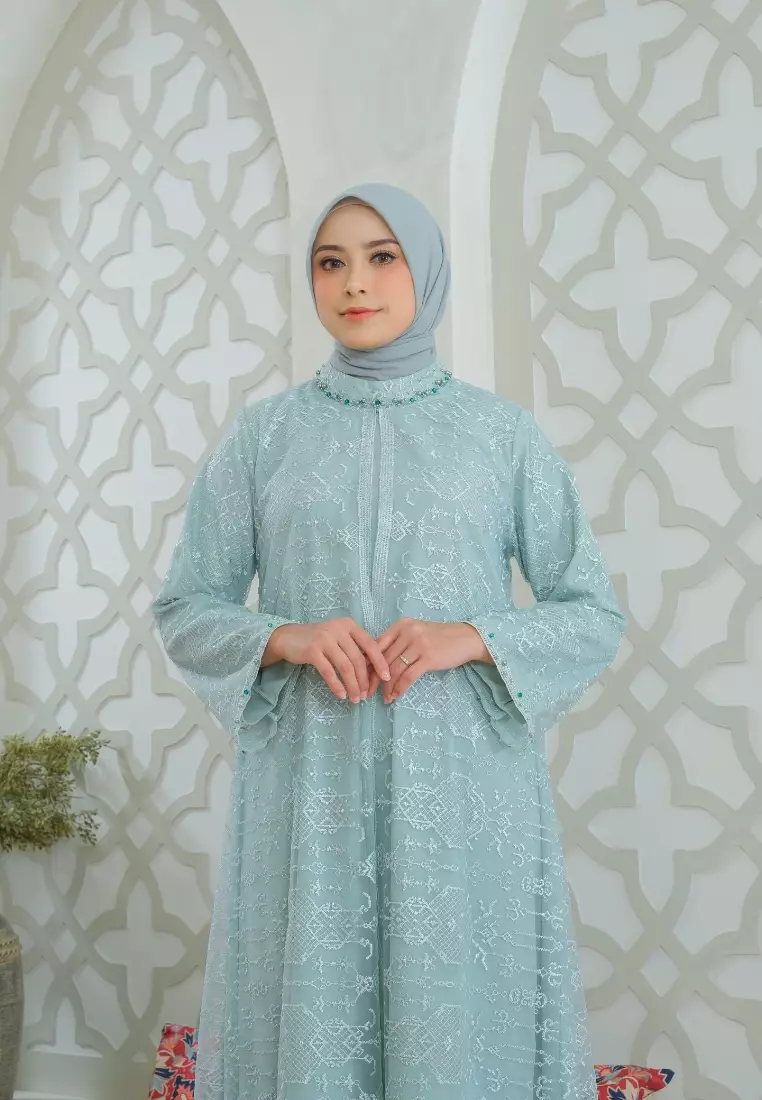 Long Dress Green Mosleem Brokat By Brilliant Girl