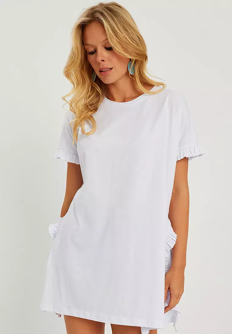 Ruffle Longline T-Shirt