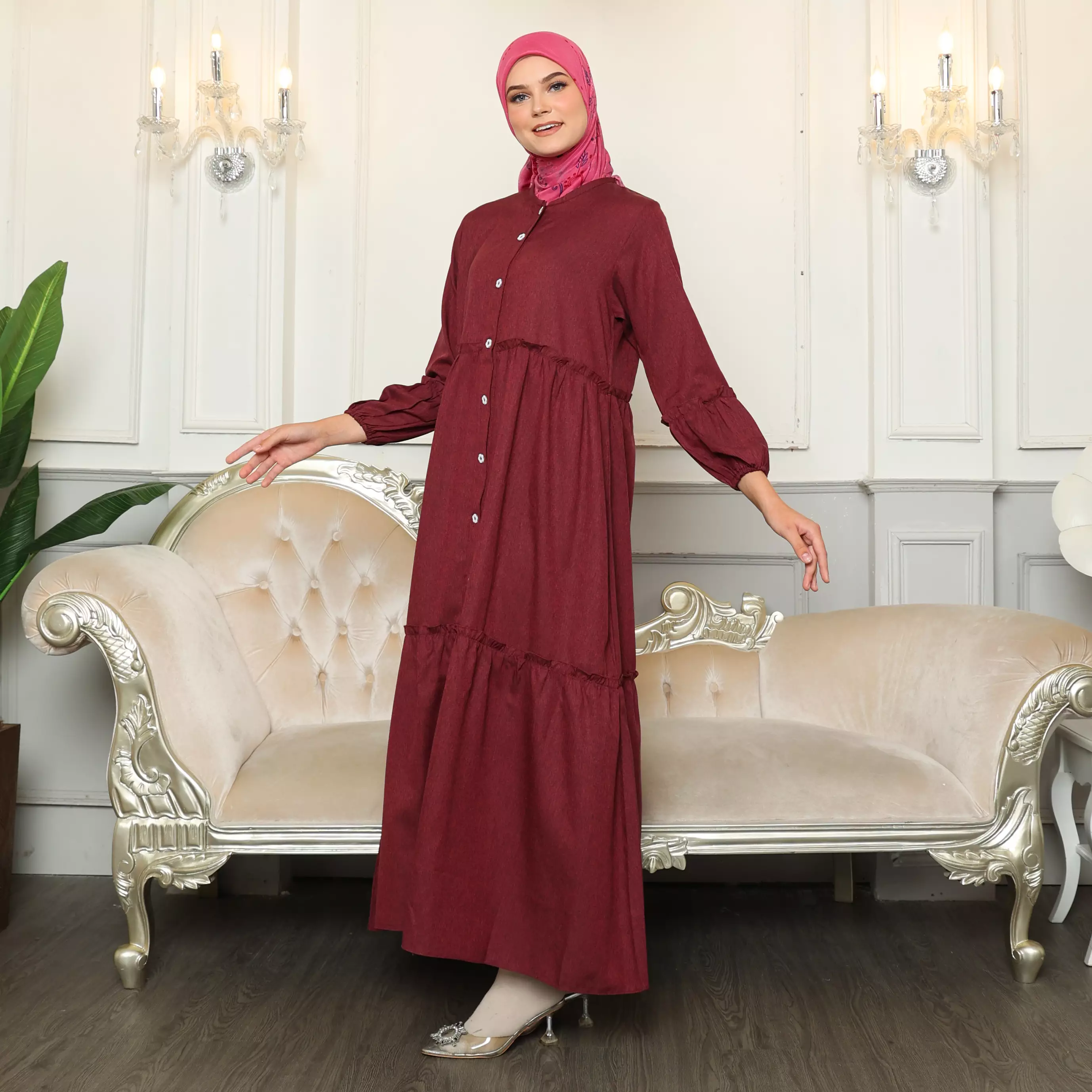 Gamis Sarimbit Wanita GMS 04 Maroon