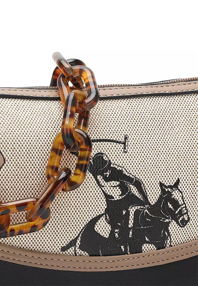 Women's Top Handle Bag / Sling Bag / Crossbody Bag - Black