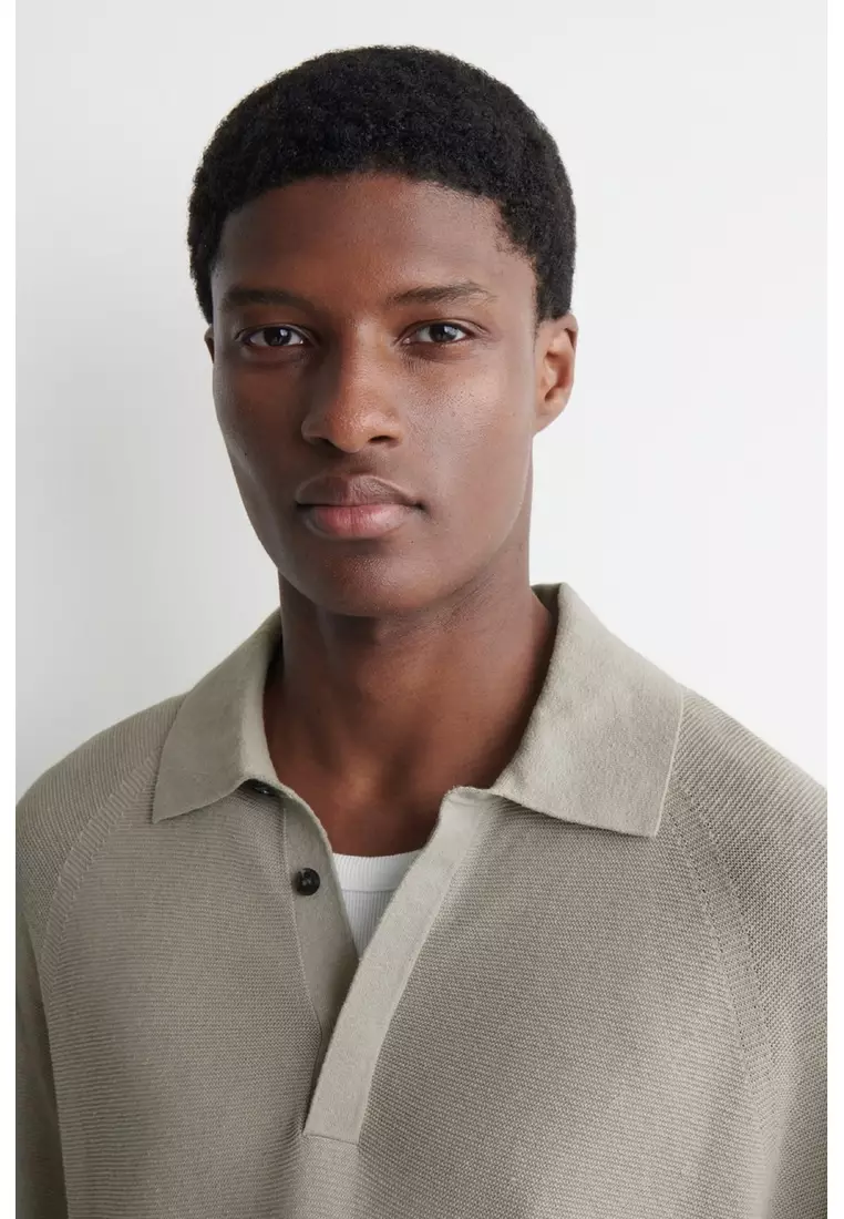KNITTED LINEN-SILK POLO SHIRT