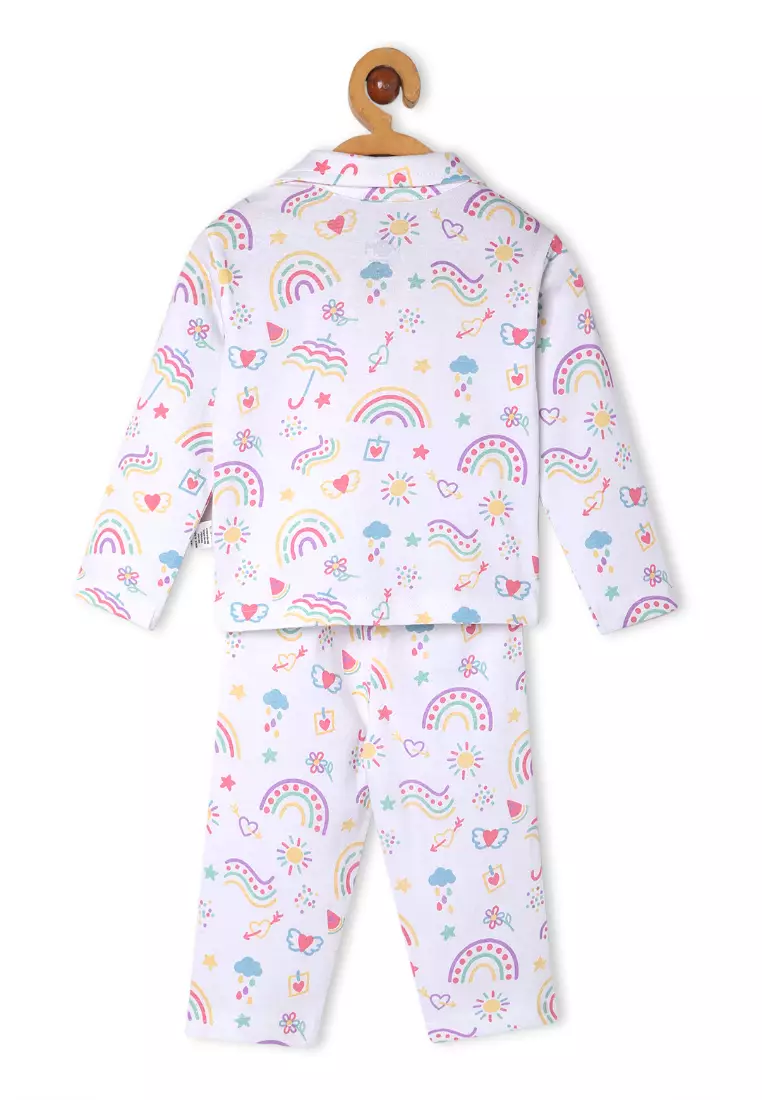 Baby and Kids Pajama Nightsuit Set- Sunshine and Rainbows