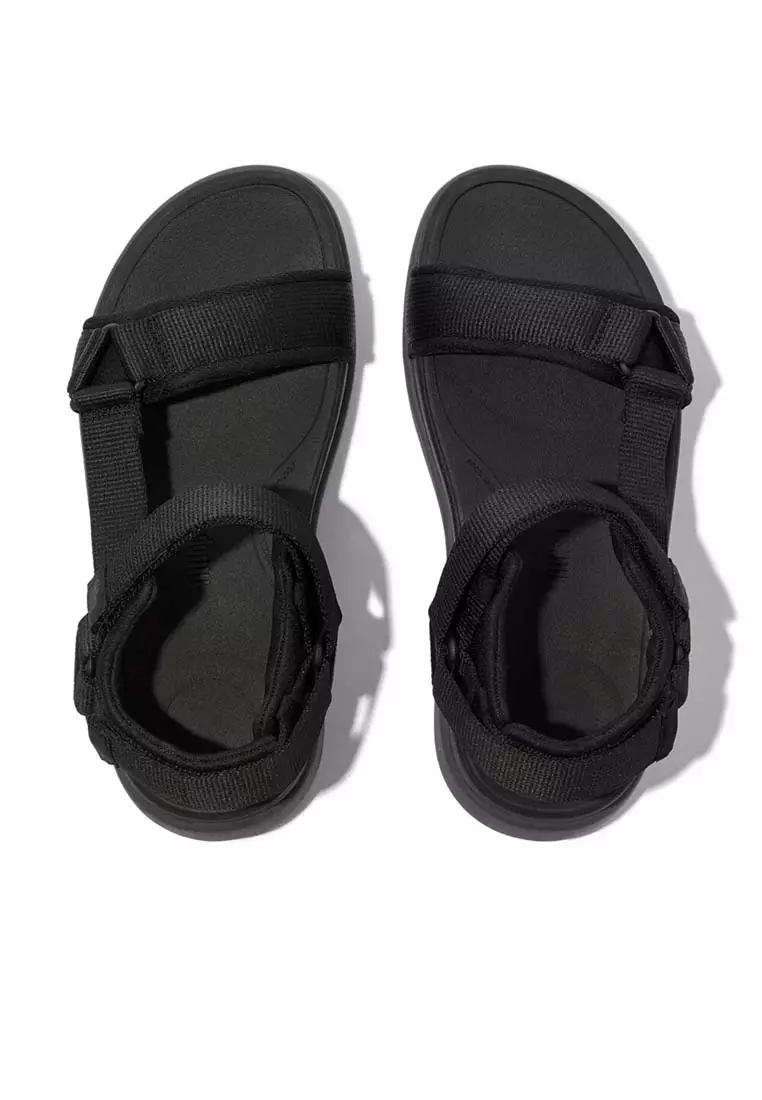 FitFlop F-MODE Go Mens Adjustable Webbing Back-Strap Sandals - Black Mix (IW6-231)