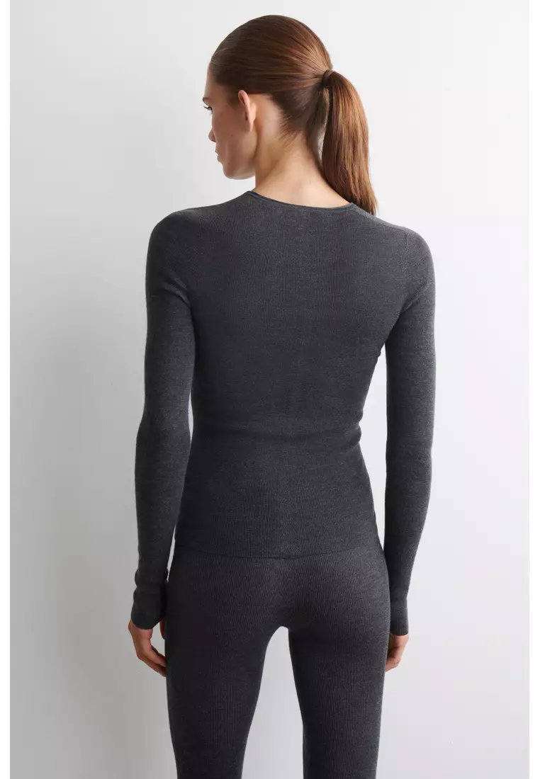 SEAMLESS MERINO WOOL LONG-SLEEVED TOP