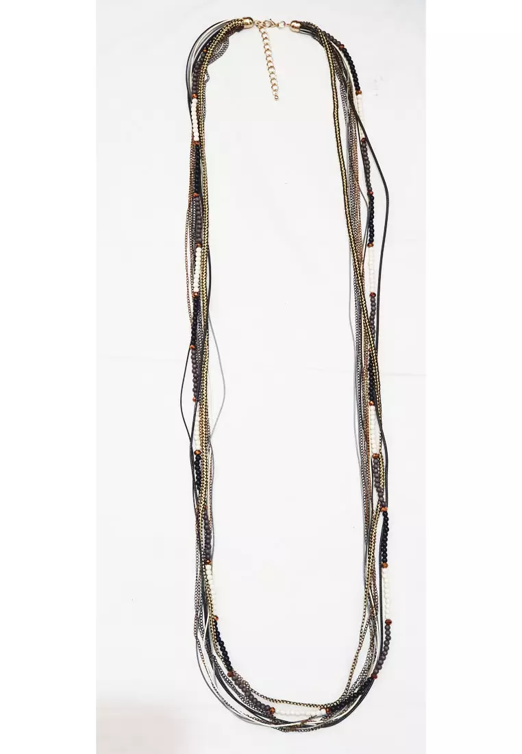 Laminas Multilayer Necklace Black