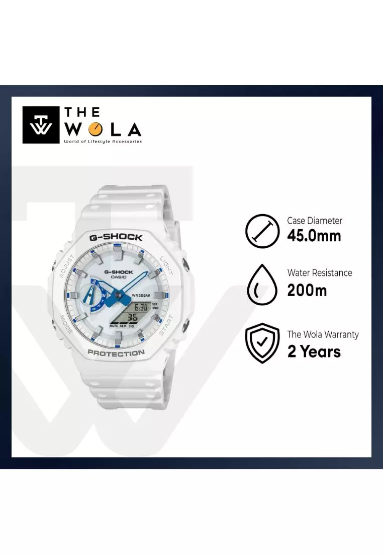 GA-2100HDS-7A Men’s Analog Digital Watch White Resin Band
