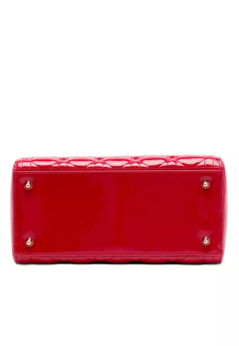 Pre-Loved Dior Medium Patent Cannage Lady Dior