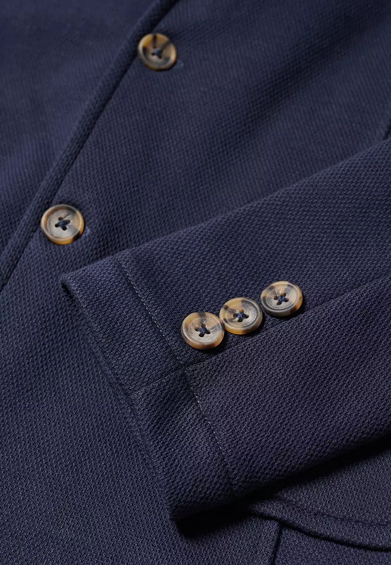 Textured Regular Fit Suit Blazer