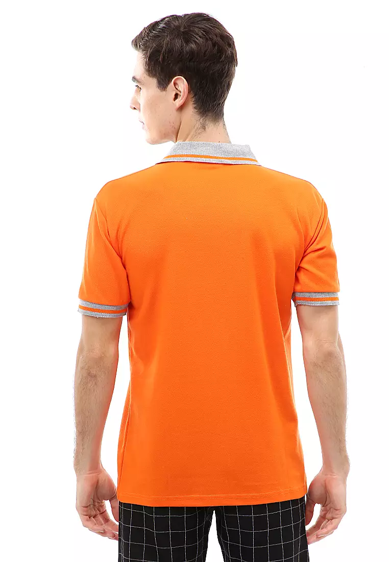 Jack T-Shirt Atasan Kasual Kaos Polos Pria Kerah Lengan Pendek Material Cotton ORIGINAL - Orange