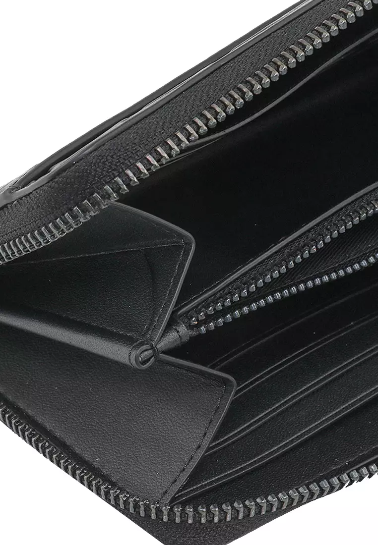 Accordion Wallet In Signature Leather in Black CE551