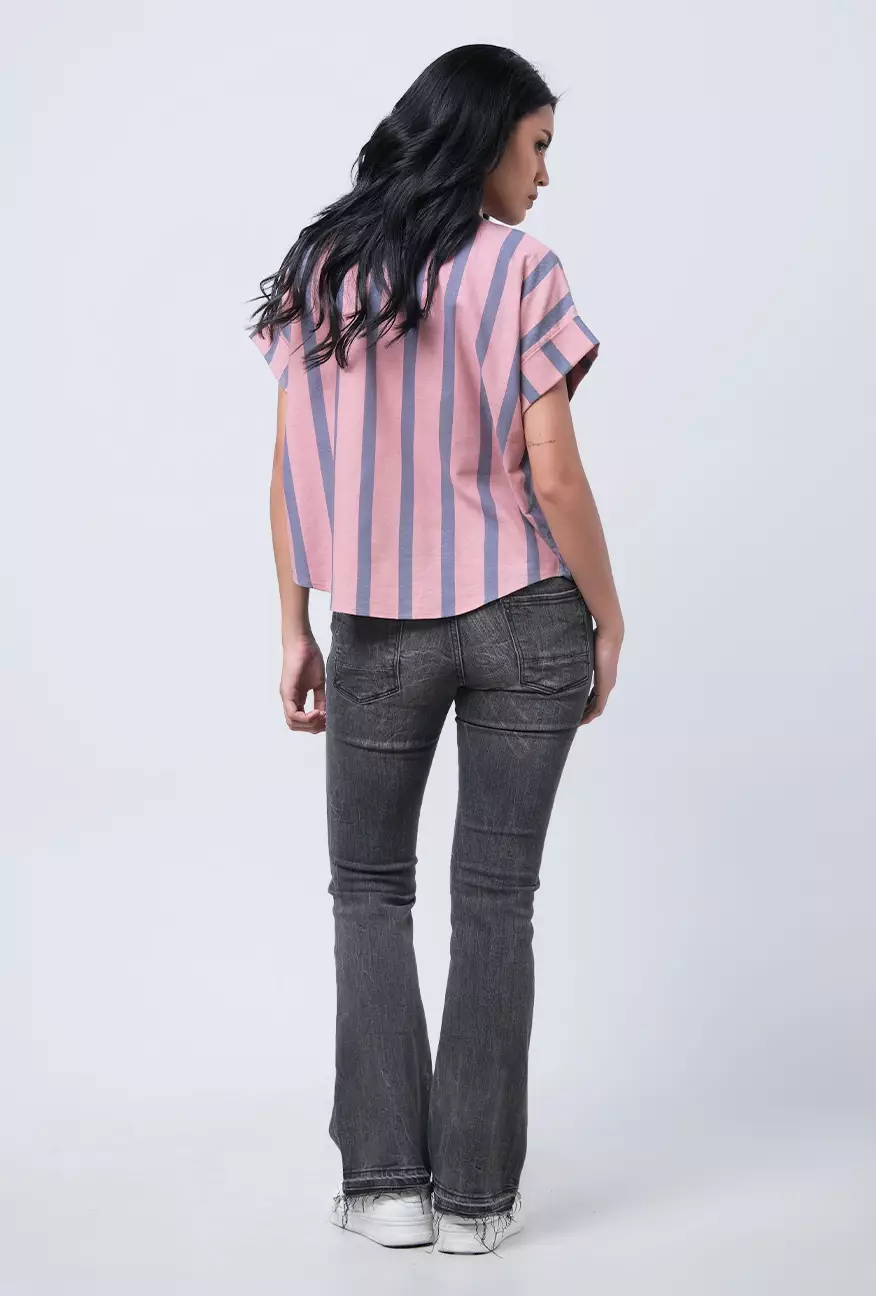 Kemeja Wanita Teana Pink Grey