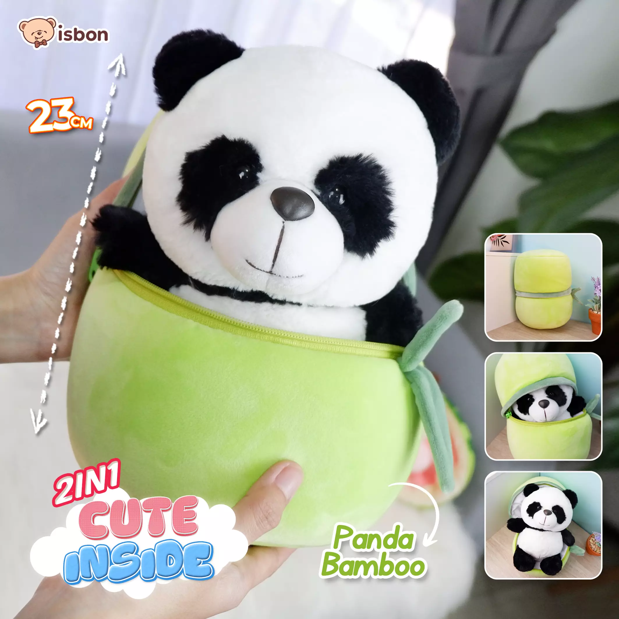 Jual Istana Boneka ISTANA BONEKA 2in1 Flip Cute Inside Panda Bamboo ...