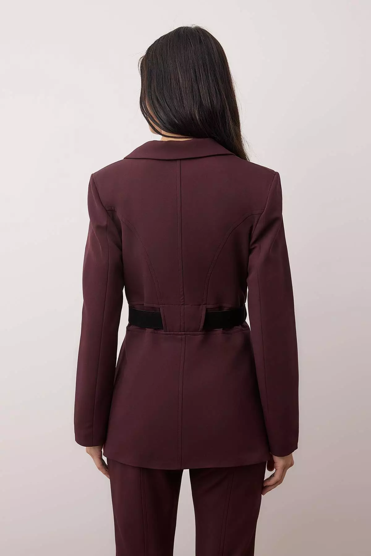Plum Belted Fitted/Woven Blazer Jacket Twoaw26Bc68