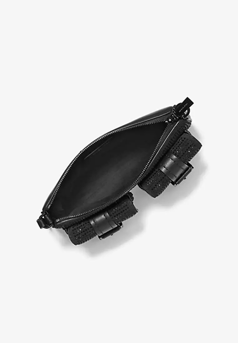 Zoe Small Embellished Suede Pochette