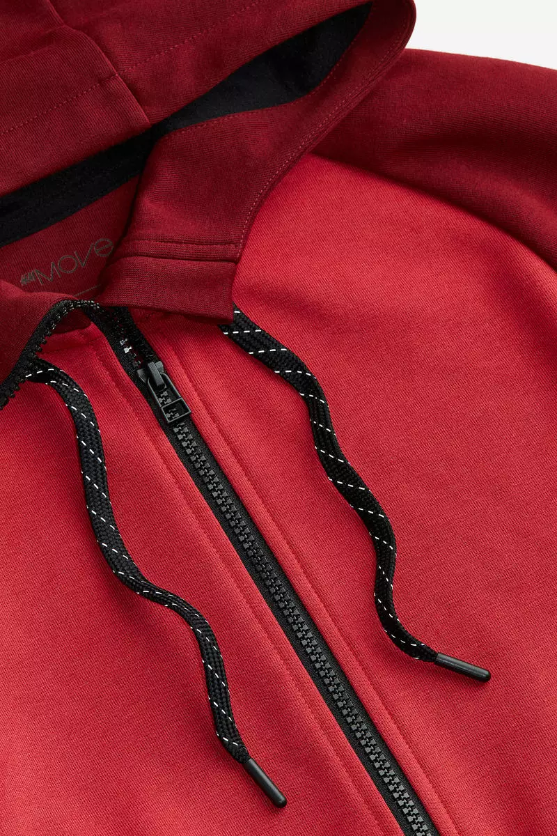 Red nike fleece on sale zip up hoodie