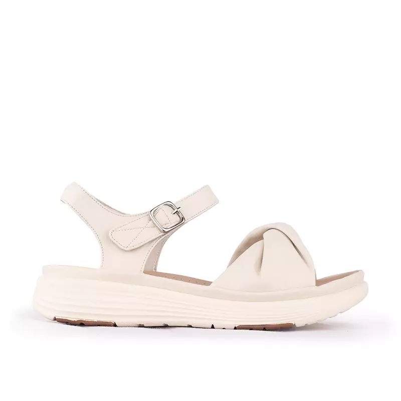 Sandal Strap Sling Back Wanita Casual Gino Mariani Brittany Off White