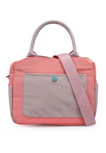 Bagstationz pink Premium Colour Block Lunch Bag 628F8AC1F47133GS_1