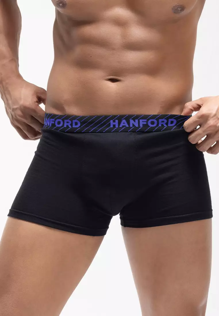 Cotton with Spandex Men's Boxer Briefs Oblique - Black/Assorted Logo (3in1 Pack)