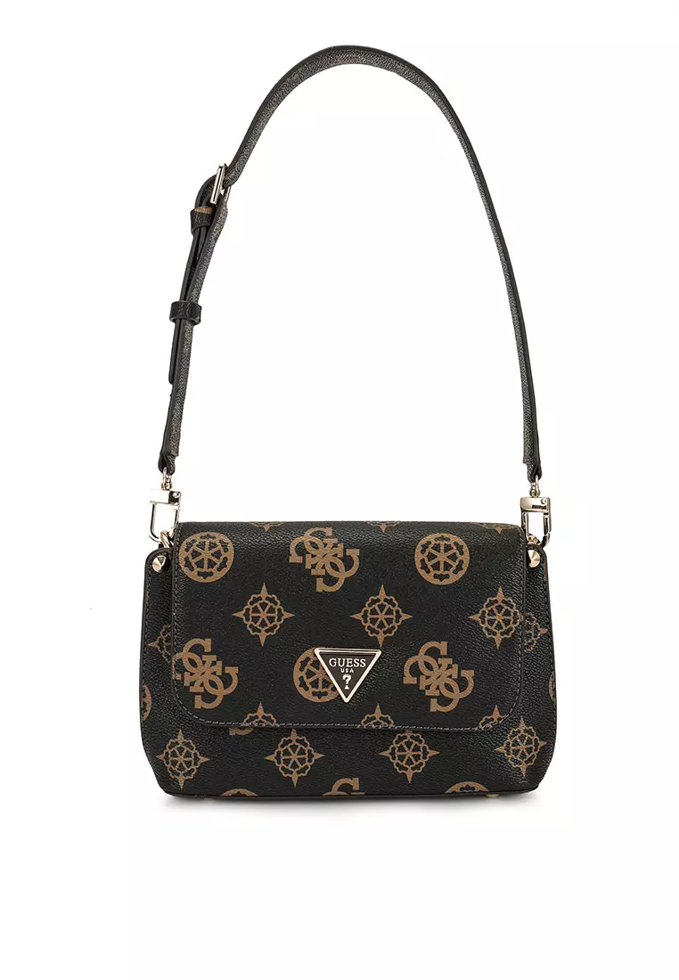 Guess Kamryn Q Logo Shoulder Bag in Brown