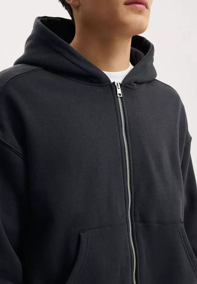 Cropped Zip Up Hoodie