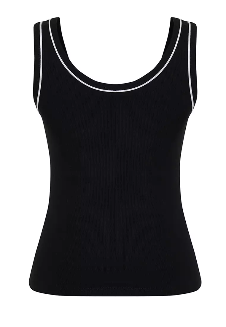 Contrast Piping Rib Tank Top