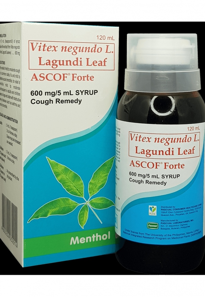 Pascual ASCOF Forte Lagundi 600mg/5mL Menthol Syrup 120mL ZALORA
