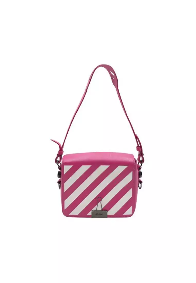Pink top white bag