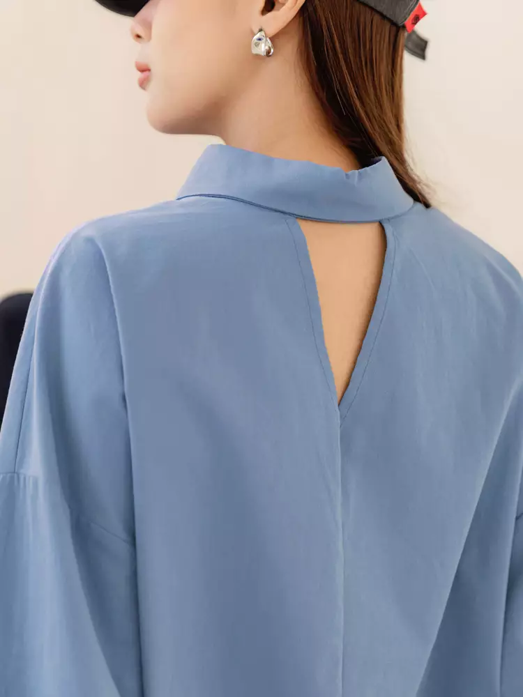 Shirt with Styled Collar and Drop Shoulder Sleeves [AB17845]