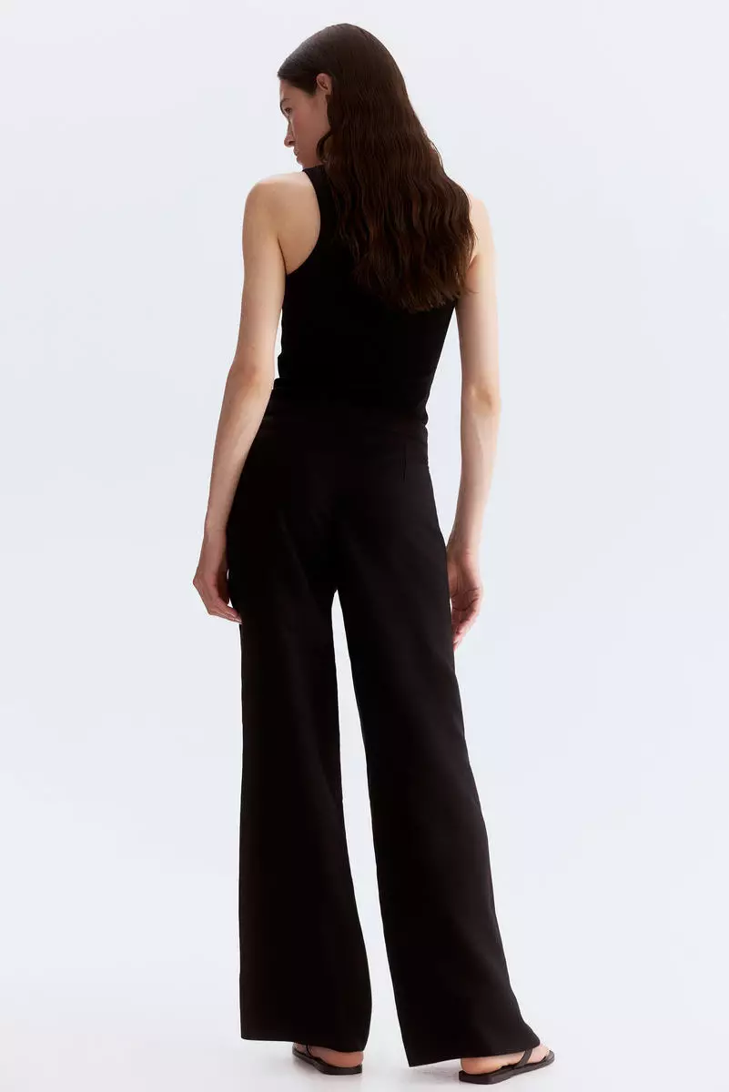 Linen-blend trousers