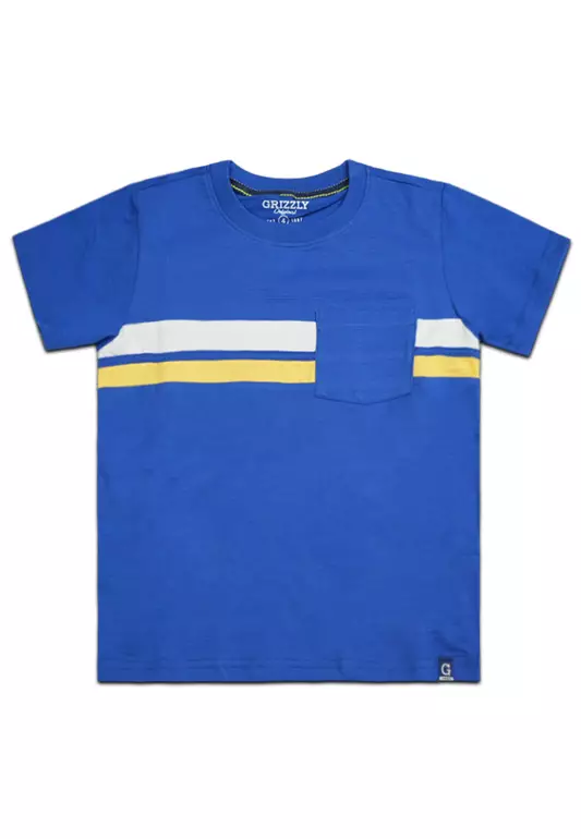 Boys Round Neck Short Sleeve Tees with Chest Pocket
