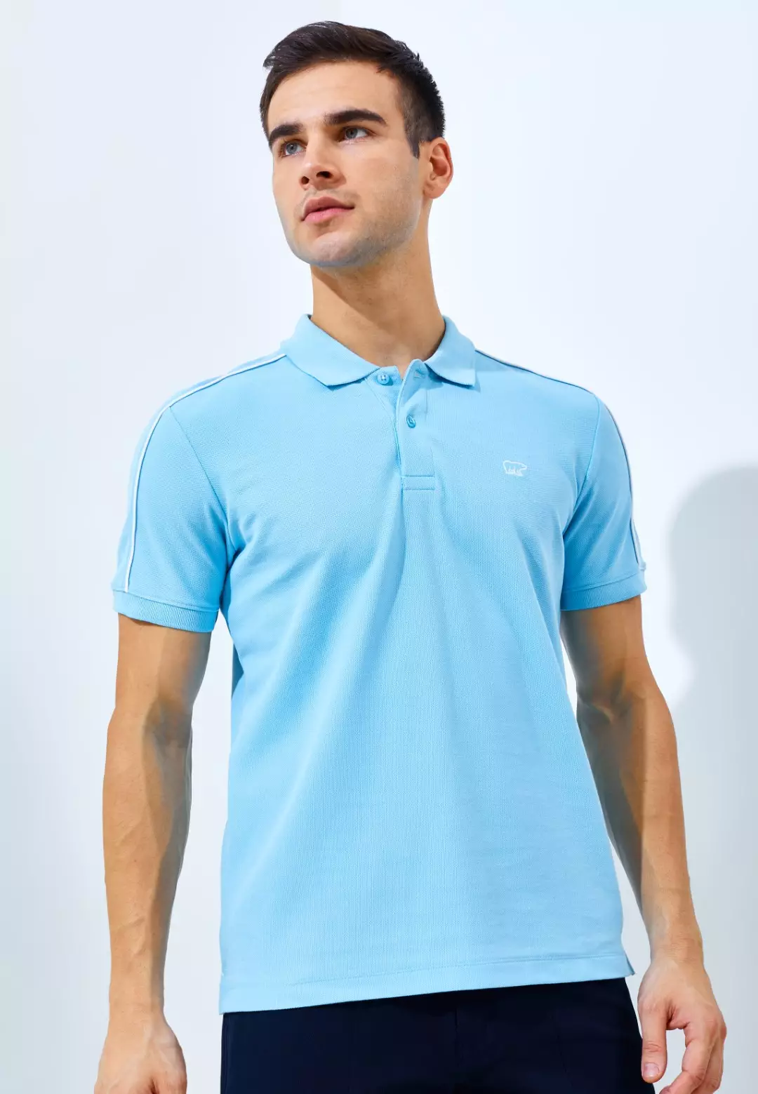 Jack Nicklaus Stellar Polo Shirt Pria Slim Fit Light Blue Colour Light Blue