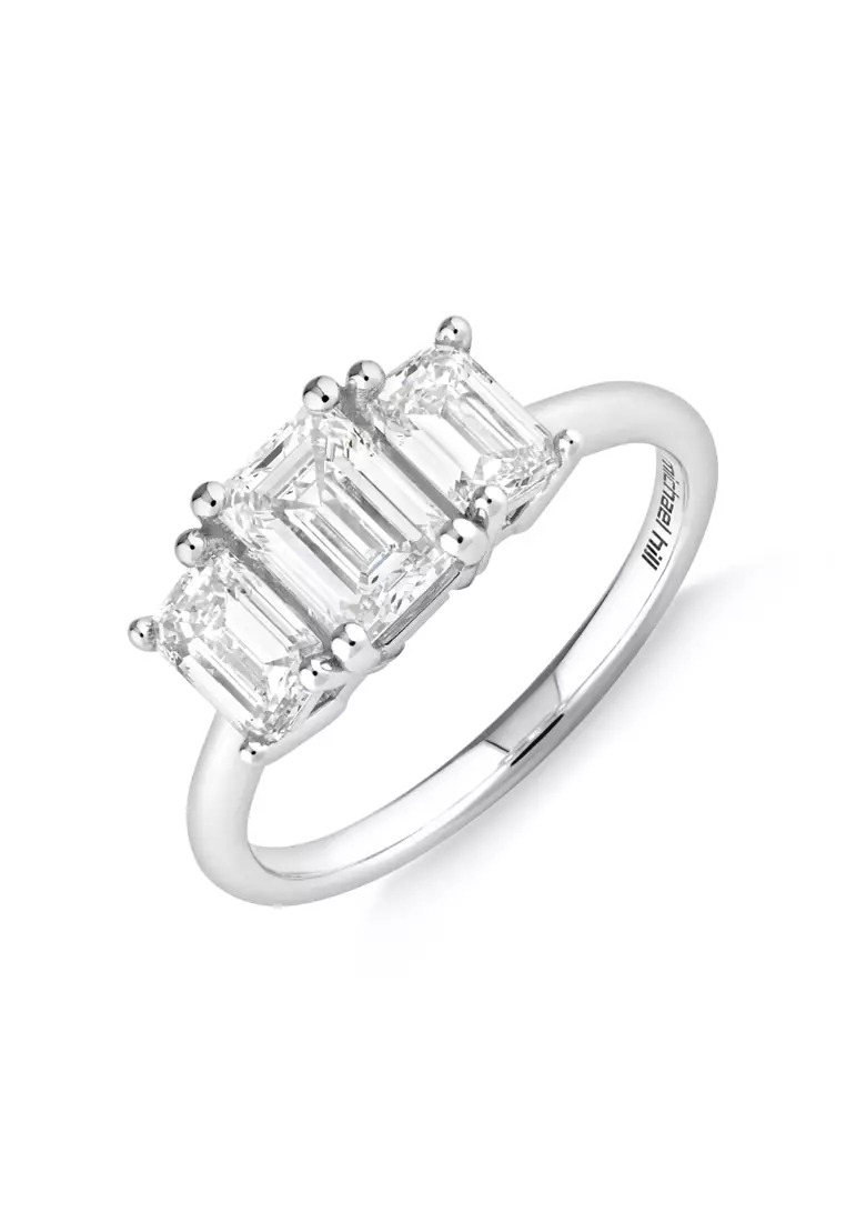 White gold three stone ring shop
