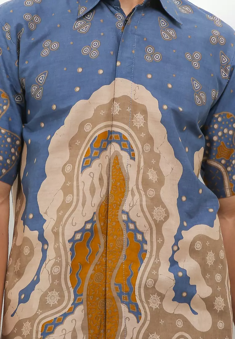 Mustika Kemeja Batik Premium Pria Casual Modern Lengan Pendek