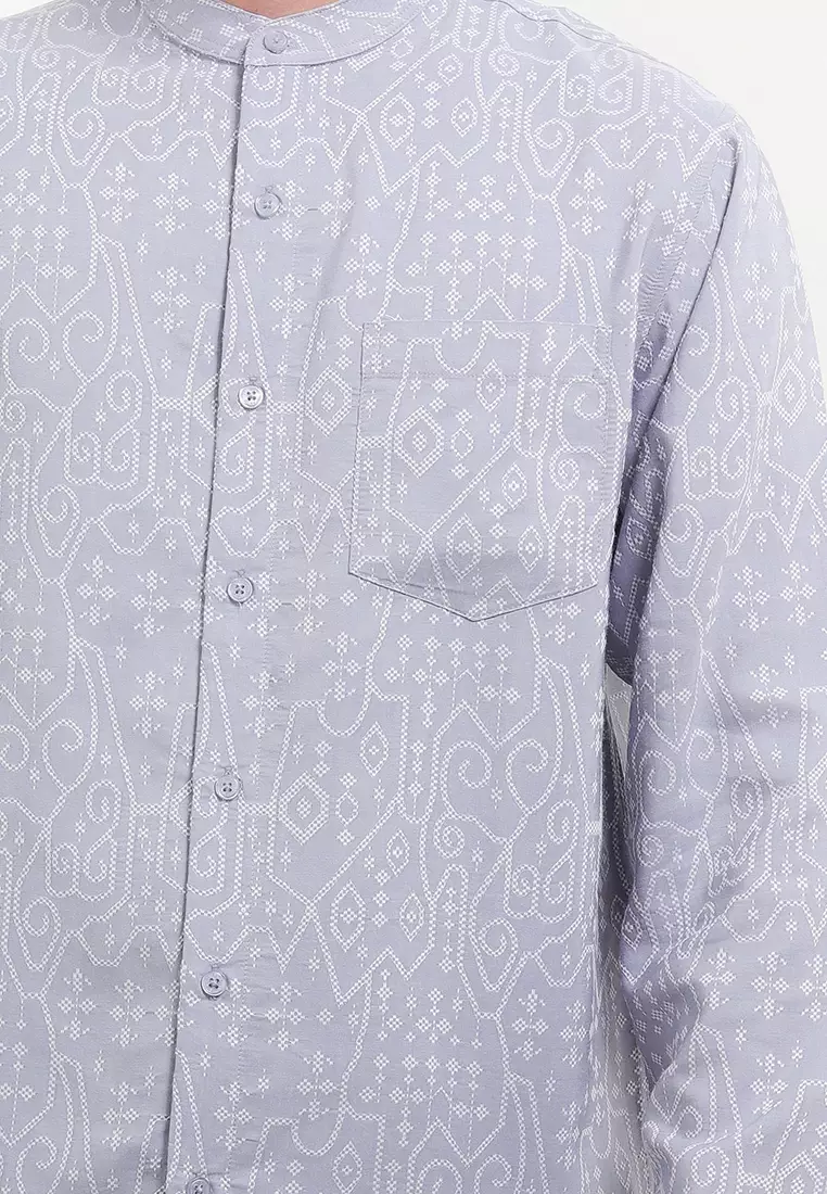 Padma Nara Abu-Abu Lengan Panjang Baju Koko