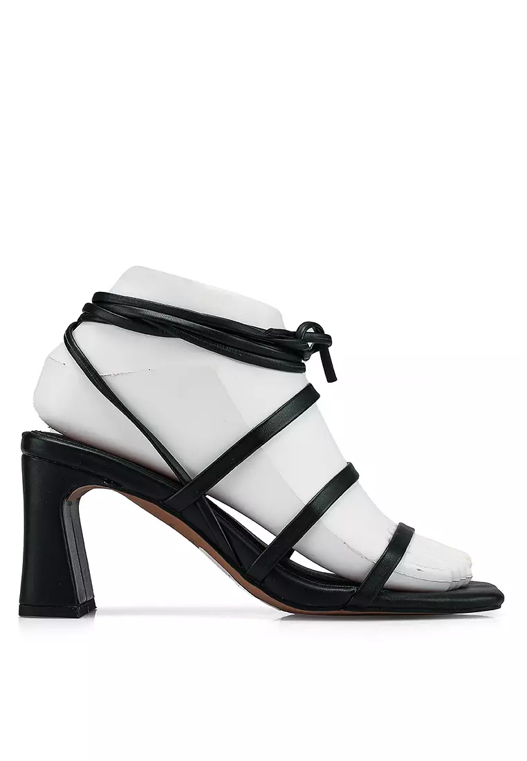 Asos black strappy sandals online