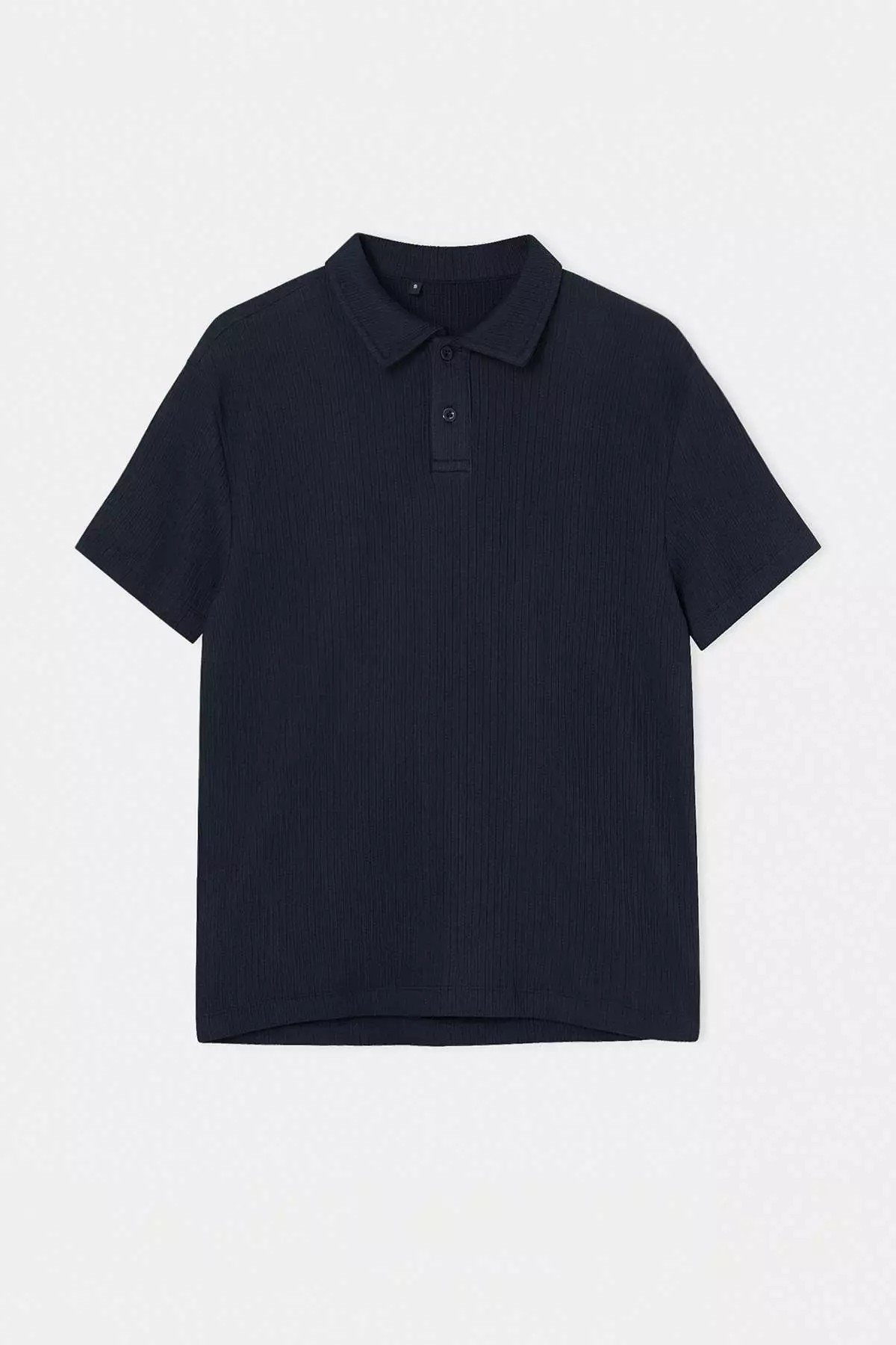 Buy Trendyol Navy Blue Regular/Normal Cut Textured Polo Neck T-Shirt ...