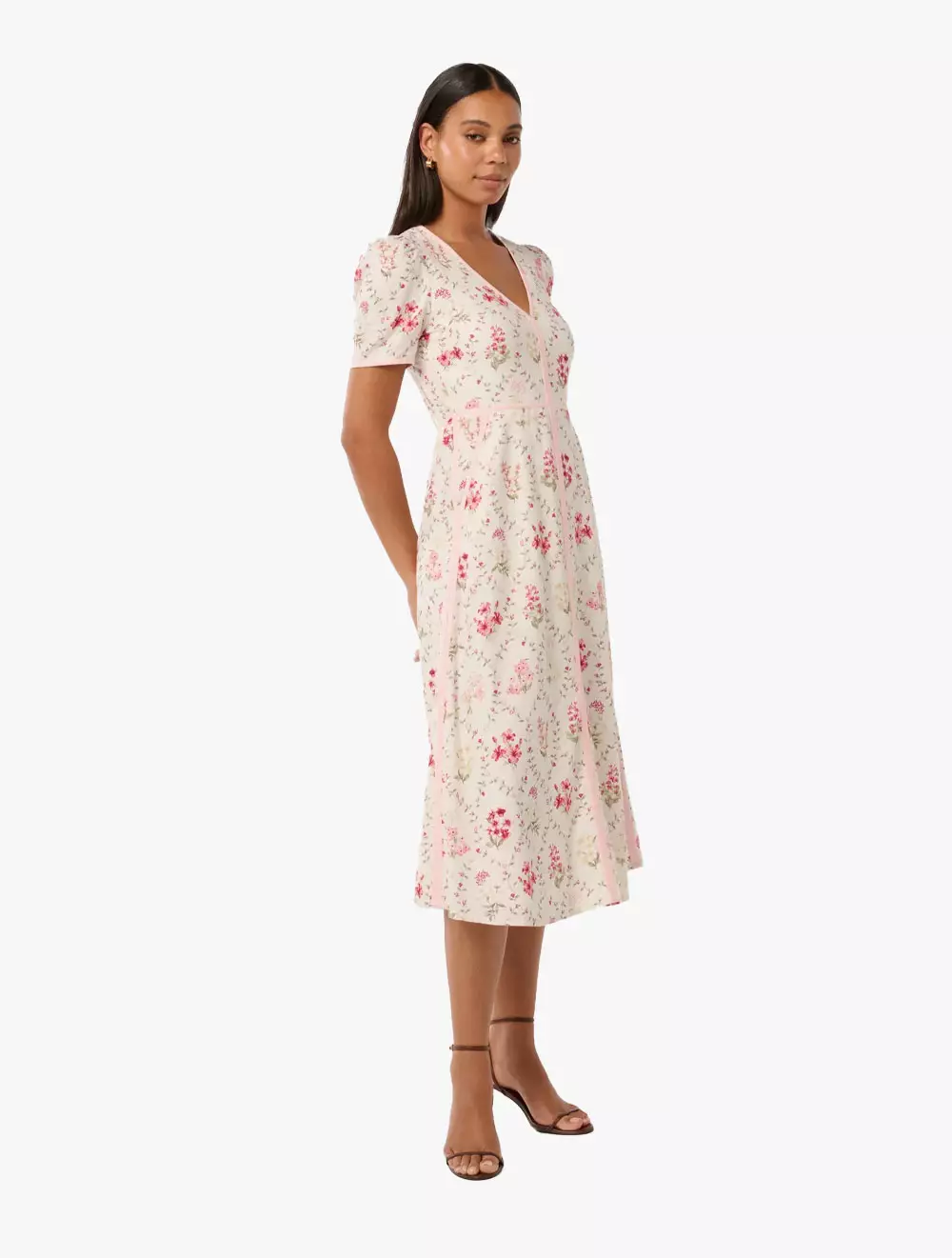 Sabrina Printed Linen Midi Dress