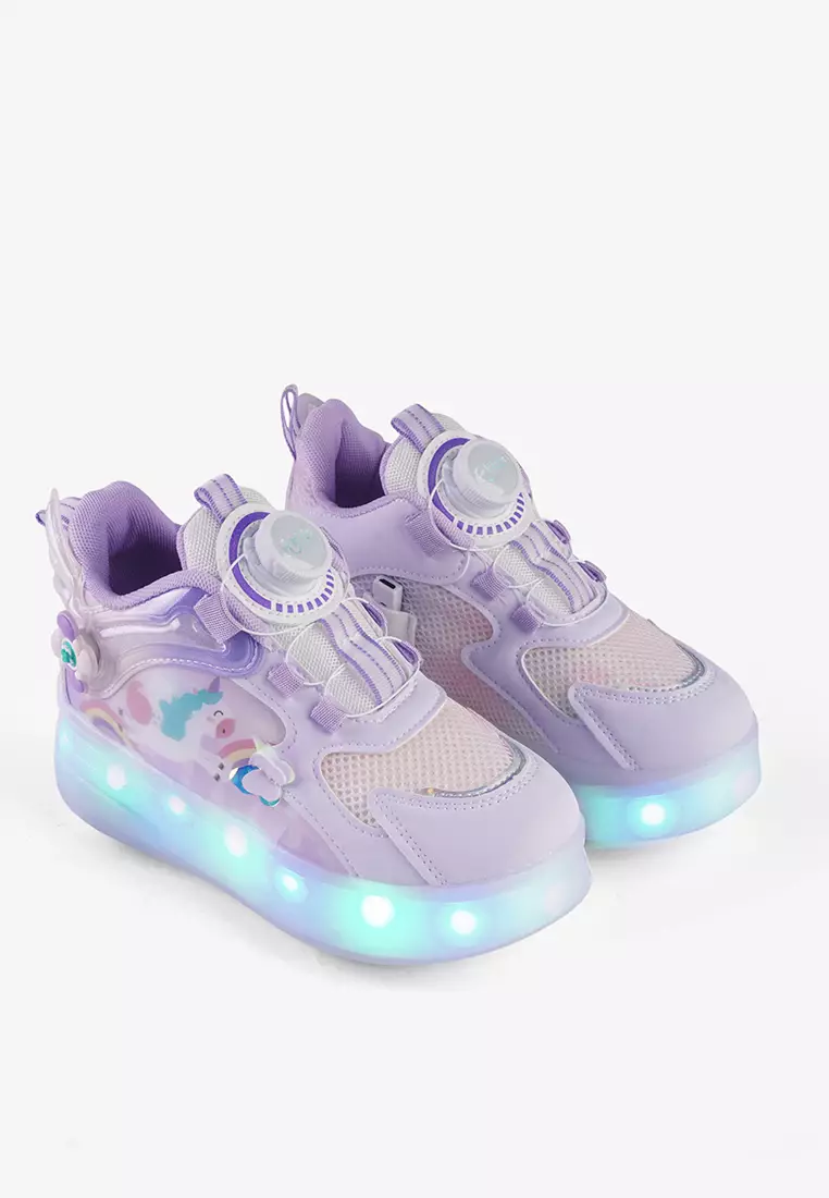 Sepatu Sneakers Roda LED Anak Perempuan Lepas Pasang T.Skate 02