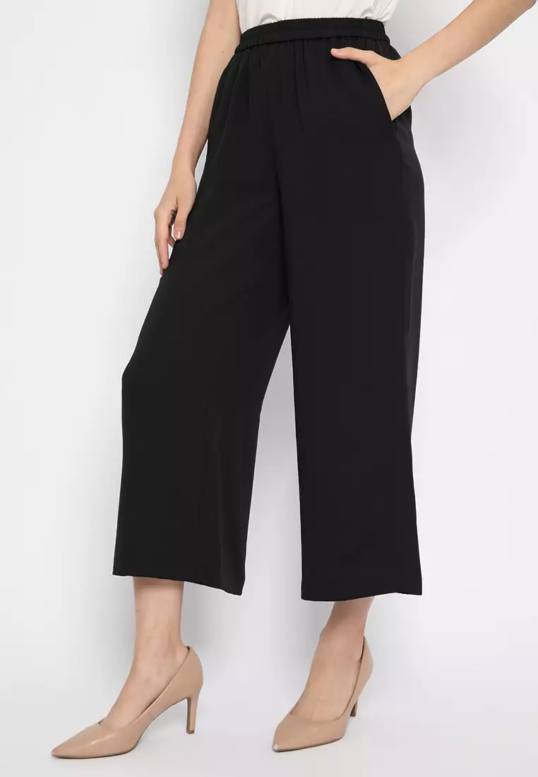 Black Palazzo Pants Myntra Saffron Threads Women Black Flared