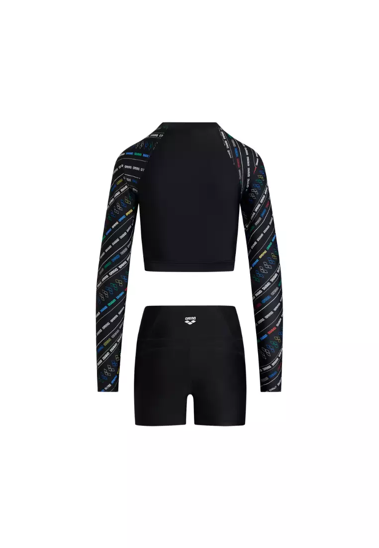 女士 DIAGONAL 5.0長袖拉鏈防曬衣連平腳泳褲套裝