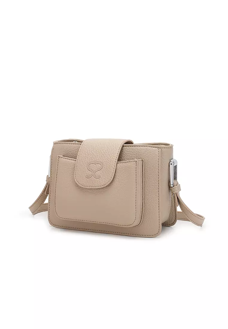 Women's Sling Bag / Crossbody Bag / Shoulder Bag (Tas Selempang Wanita / Tas Bahu Wanita) - Krem